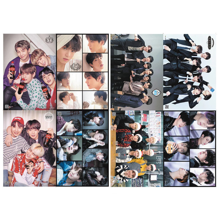 Poster ban nhạc BTS 8 tấm có dán