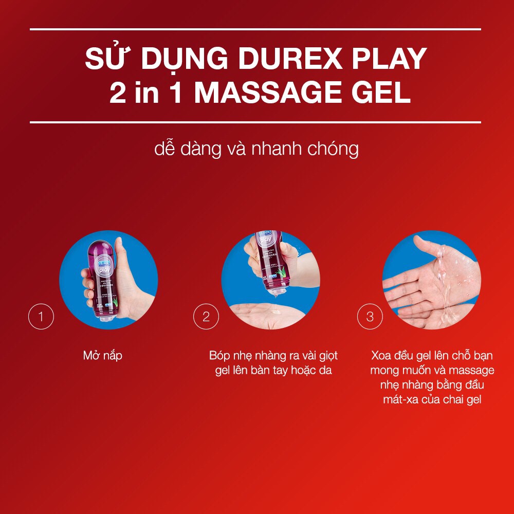 Gel Bôi Trơn Durex Play Massage 2in1 200ml - Gel bôi trơn chiết xuất từ Lô Hội nha đam tự nhiên