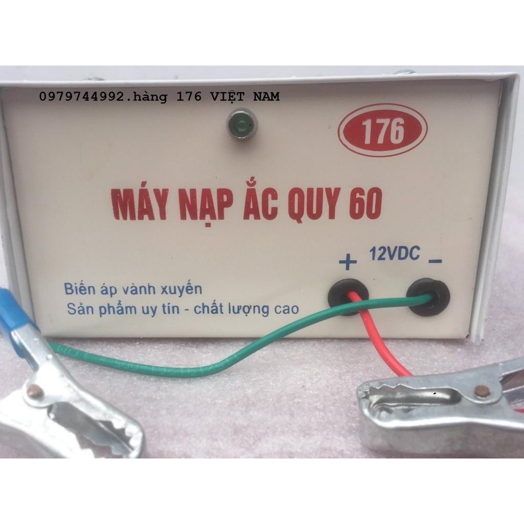 Sạc ắc quy 12v tự ngắt nạp bình từ 1 - 60 Ah. Lõi đồng 100%