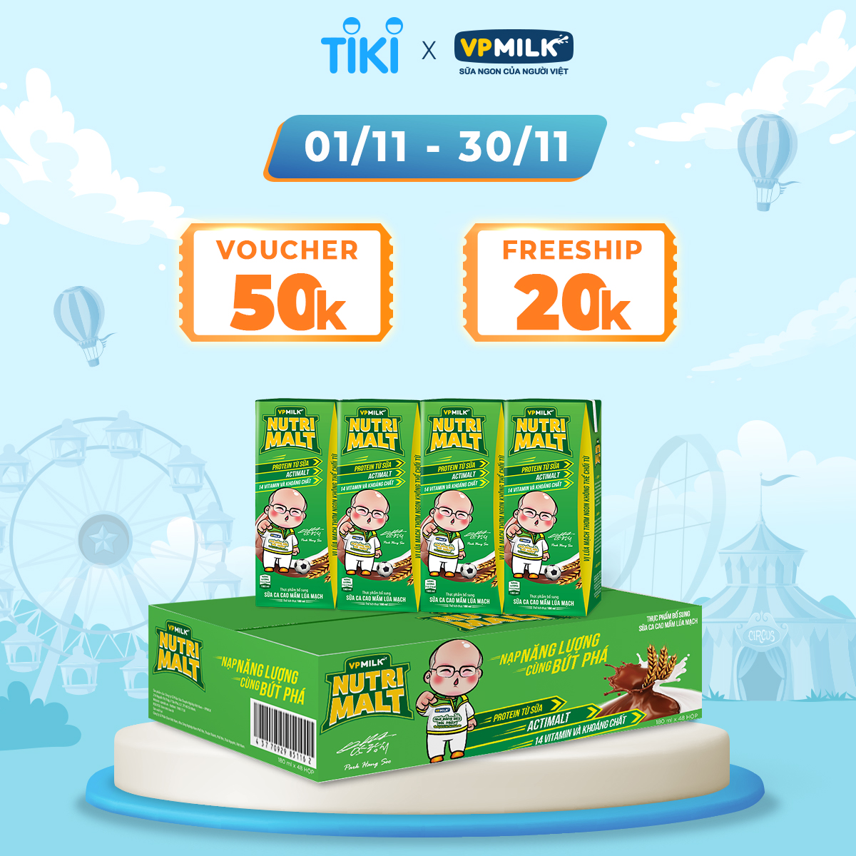 Sữa Ca Cao Mầm Lúa Mạch Đen – VPMilk Nutrimalt 180ml