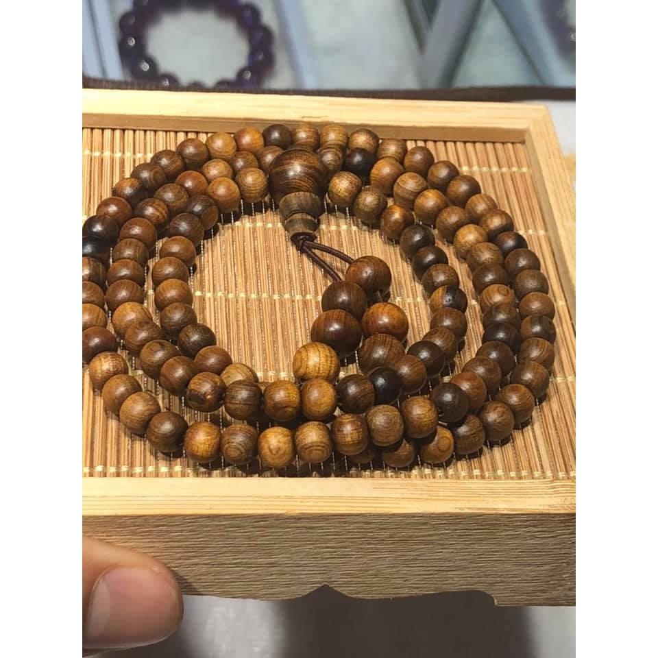 Vòng tay/vòng cổ 2 trong 1 với 108 hạt gỗ Bách Xanh  Mùi thơm dễ chịu, An Yên, May Mắn - Bracelet of HAHANCO