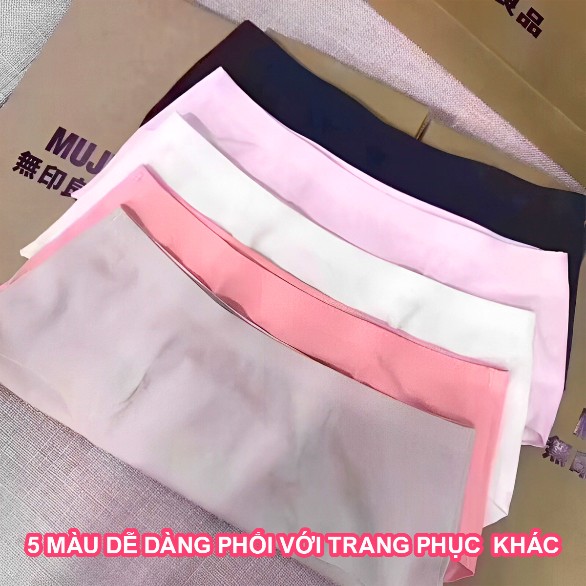 Hộp 5 quần lót nữ Su đúc không đường may không hằn viền - Quần lót nữ thông hơi siêu mát