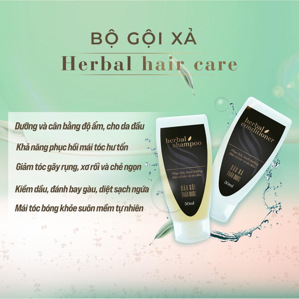 COMBO Dầu Gội - Xả Thảo Dược HERBAL SHAMPOO &amp; HERBAL_CONDITIONER  chai 50ml