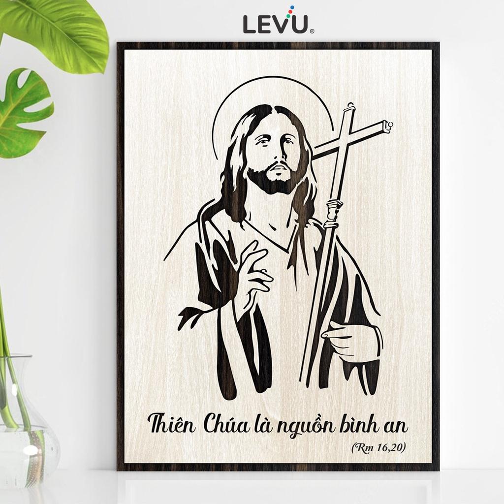 Tranh treo tường Gỗ khắc hình ảnh Chúa Giêsu LEVU CG06