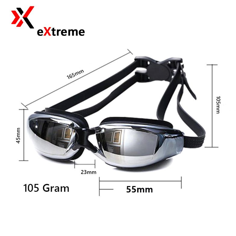 Kính bơi tráng gương chống sương mờ, chống UV eXtreme KG1201, dây đeo mềm mại, thoải mái, thiết kế không trơn trượt, co giãn, thiết kế chuyên nghiệp