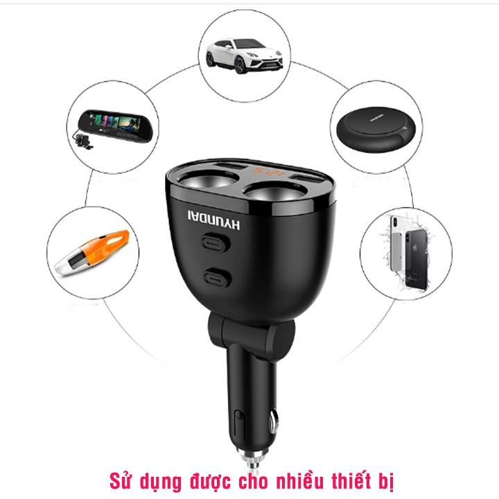 Bộ chia tẩu ra 2 Cổng tẩu 2 cổng sạc USB đa năng HY-16