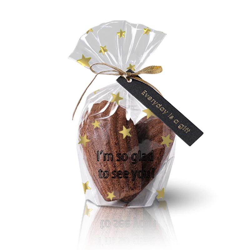 Túi Đựng Bánh Quy Cookies Bánh Madeleines Trong Suốt Dạng Đứng SET 50 TÚI HOA VĂN - P10035