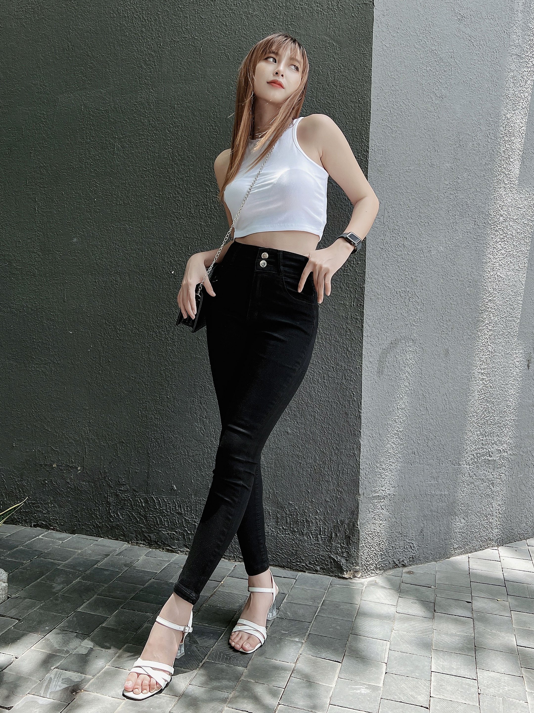 Quần jeans đen Black Skinny ôm body siêu hack dáng chất bố 2 da co giãn tốt HQJeans HQ73
