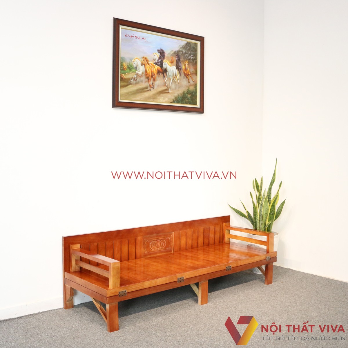 Ghế Gấp Trường Kỷ Gỗ Xoan Mở Ra Thành Giường 1m9x1m4 Bền Đẹp -  190cm x 70cm x 58cm (dài x rộng x cao) / Mở ra: 190x 140 x 58 (dài x rộng x cao)