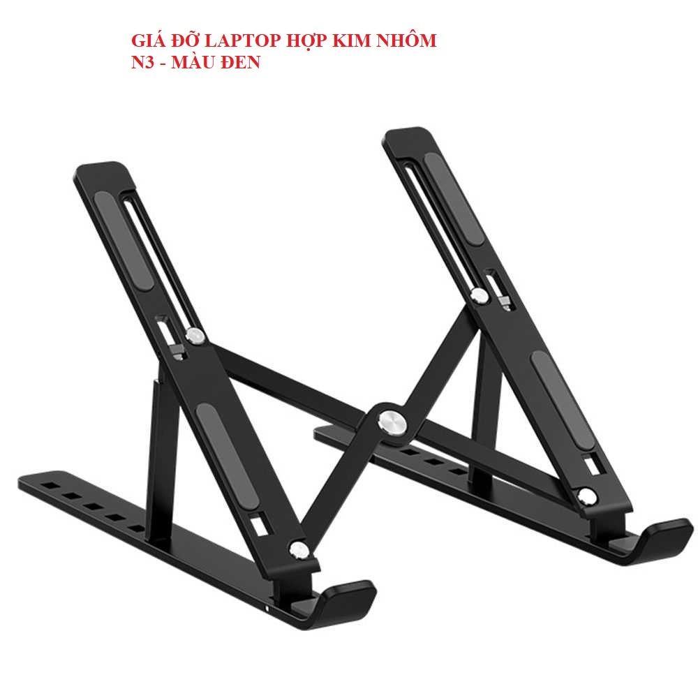 Kệ đỡ Laptop hổ trợ tản nhiệt có thể gấp gọn - giá kê Laptop MacBook bằng nhôm điều chỉnh độ cao.