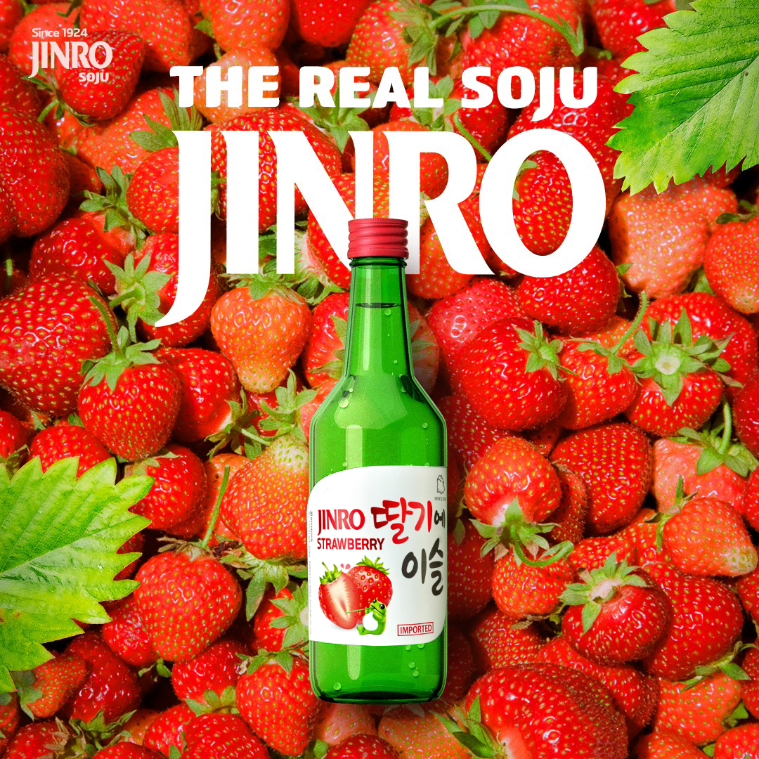 Hình ảnh [CHÍNH HÃNG] Soju Hàn Quốc JINRO VỊ DÂU 360ml - Combo 6 chai