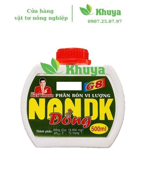 Phân bón vi lượng DienKhanh NANDK Đồng 500ml Tăng khả năng tổng hợp chất kháng sinh