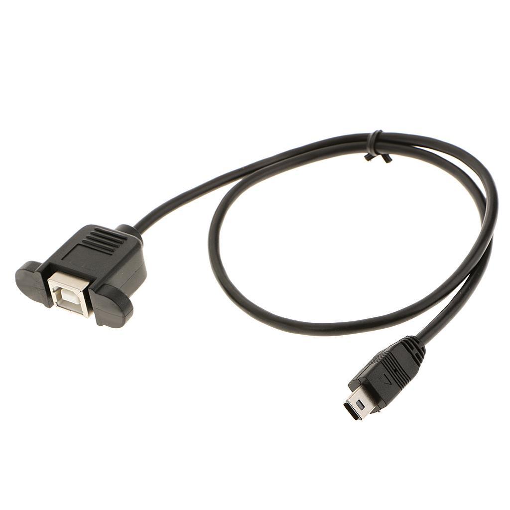 11-20pack Mini USB 5 Pin Male to USB 2.0 B Female Jack Printer Panel Mount Cable