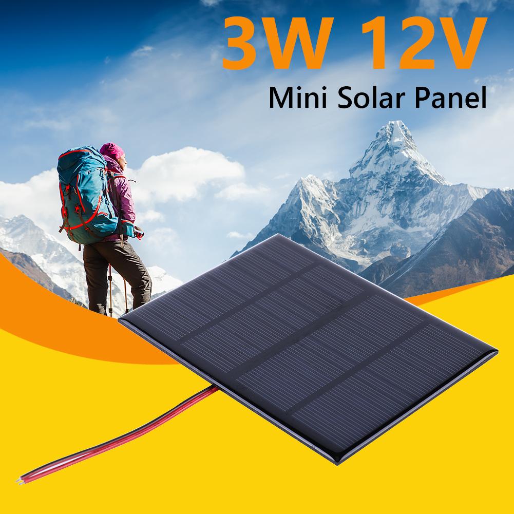 Bảng Điều Khiển Năng Lượng Mặt Trời Mini 3W 12V Mô-đun Di Động Nhỏ Bảng Polysilicon Di Động Ngoài Trời Bộ Sạc Năng Lượng Mặt Trời Tự Làm Cho Pin 9-12V/Điện Thoại Di Động Màu sắc: 1PC