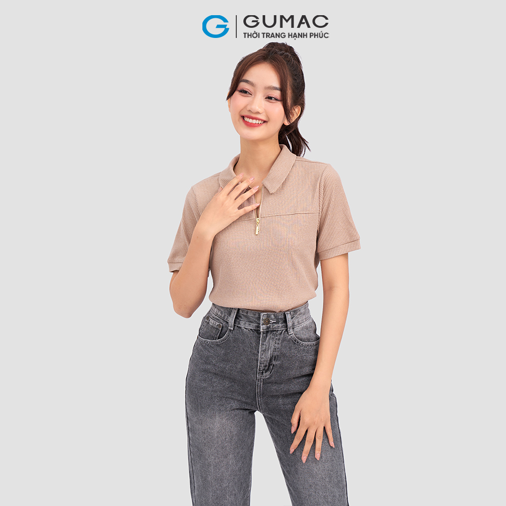 Áo polo GUMAC ATC11044 khóa kéo trẻ trung