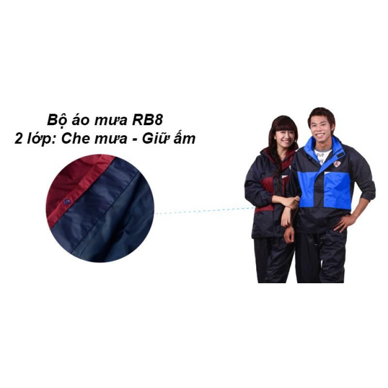 Áo mưa bộ Rando 2 công dụng RB8 – Thời trang đi mưa, giữ ấm cho cơ thể