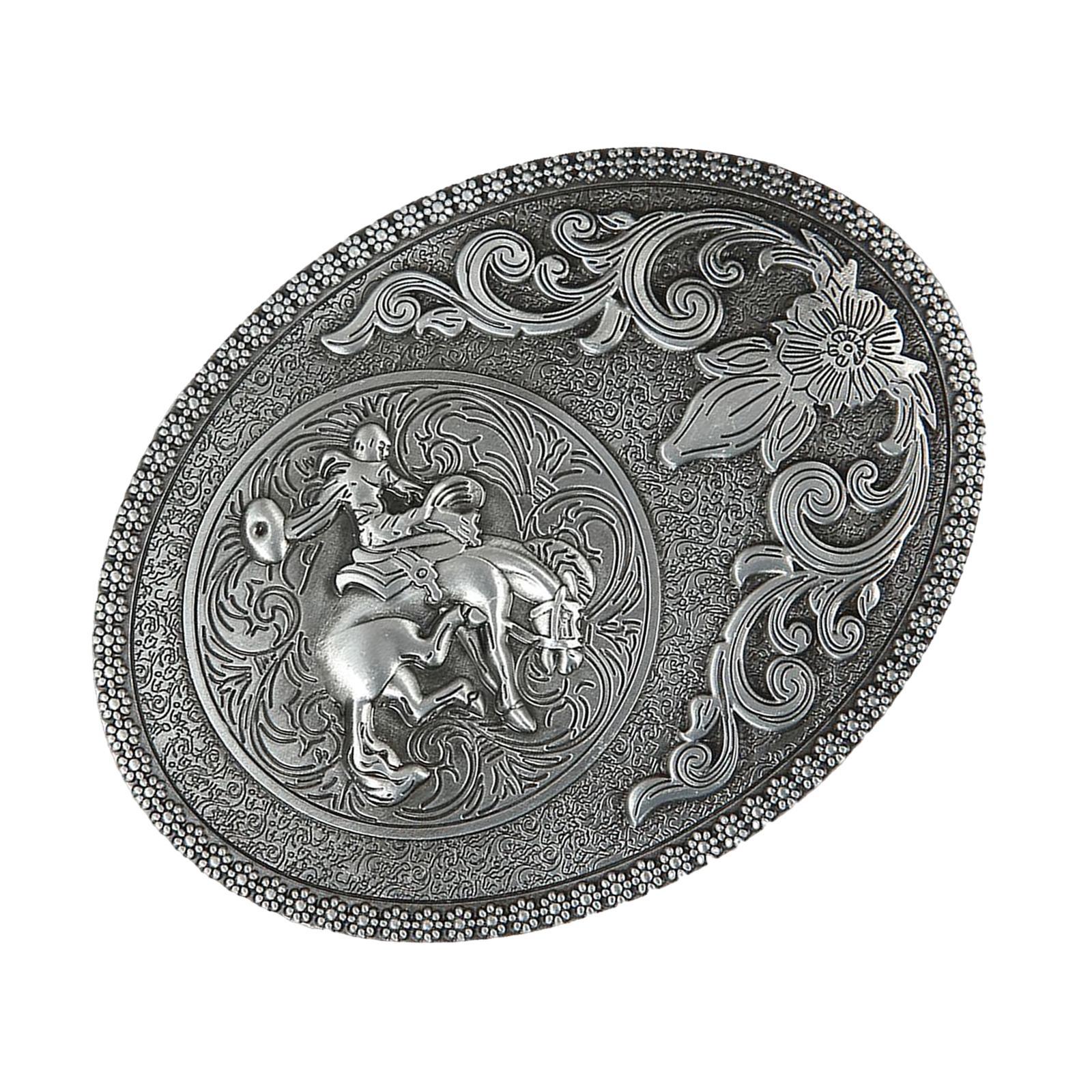 Men's Cowboy Belt Buckle Fashion Antique Engraved Animal Floral Alloy Novelty Buckles