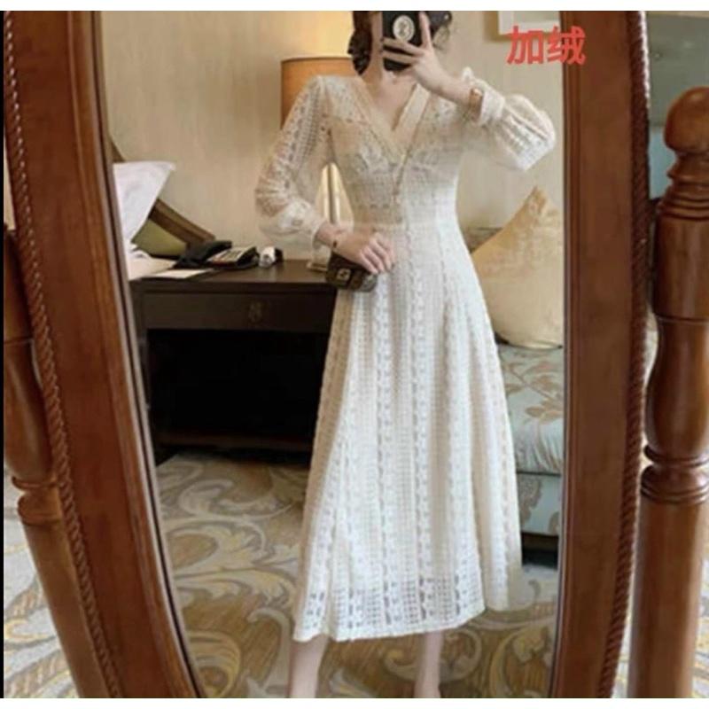 VÁY MAXI TRẮNG REN HÀNG TK
