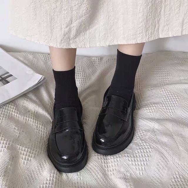 (sẵn 38 bóng)Giày oxford búp bê nữ da PU mềm vintage Ulzzang