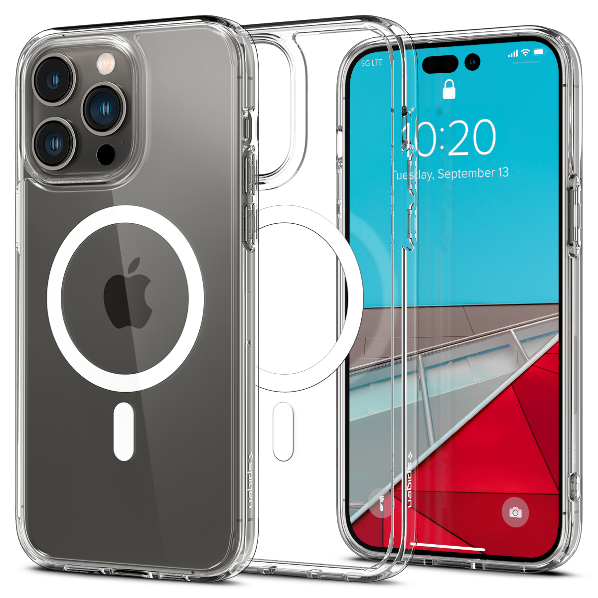 Ốp Lưng dành cho iPhone 14 Pro Max Spigen Crystal Hybrid MagFit Clear Case - Hàng Chính Hãng