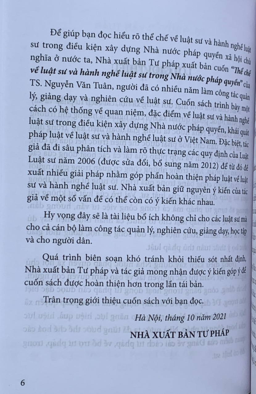 Thể chế về luật sư và hành nghề luật sư trong nhà nước pháp quyền