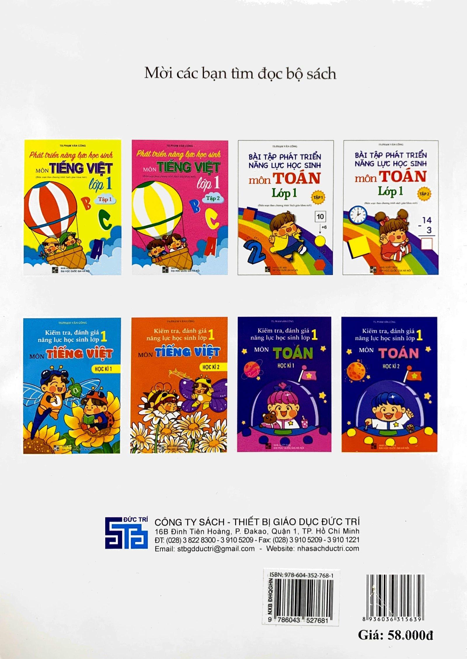 Bài Tập Phát Triển Năng Lực Học Sinh Môn Toán Lớp 1 - Tập 2