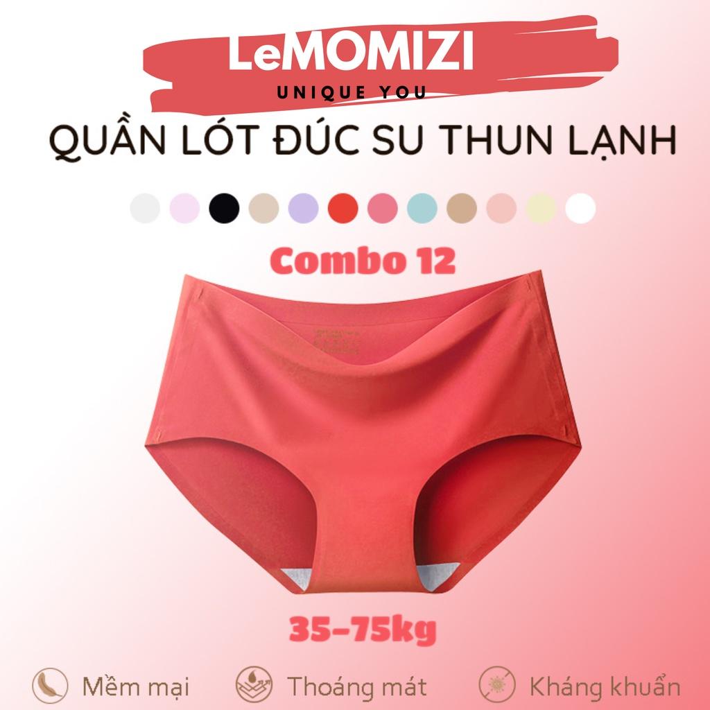 COMBO 12 Quần Lót Nữ Đúc Su thun lạnh không đường may cao cấp kháng khuẩn LeMOMIZI Size M-XXL