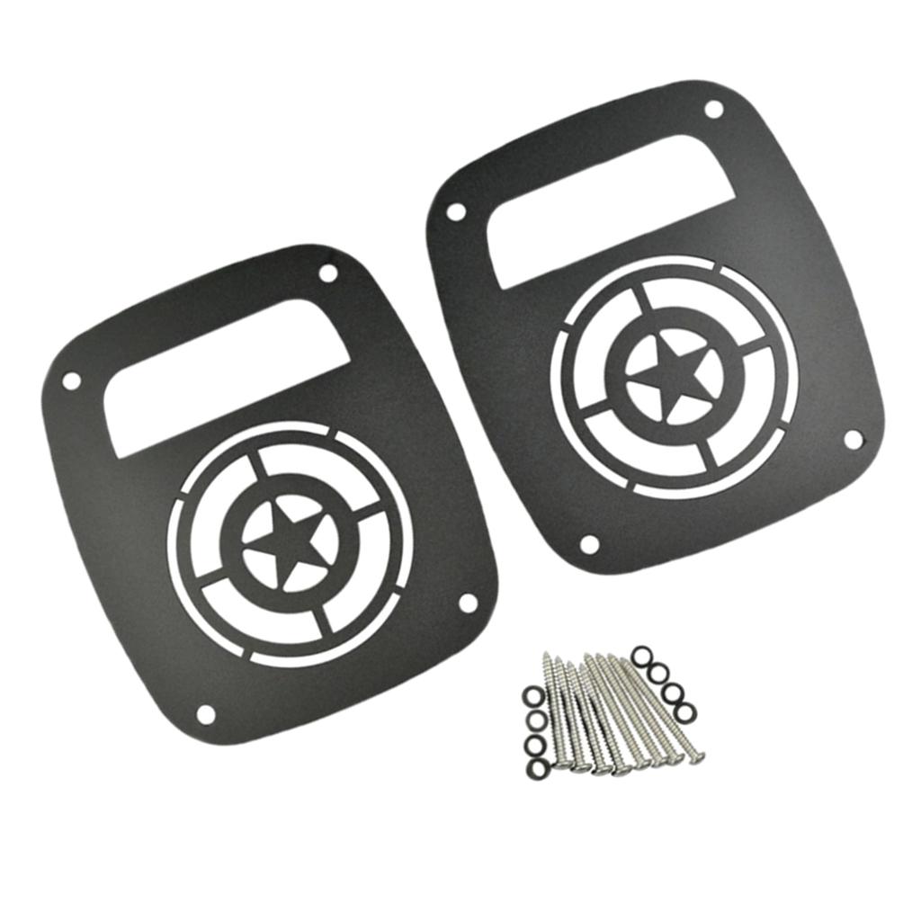 2Pcs Tail Light Cover Rear Lamp Protector Guard For Jeep Wrangler TJ Black