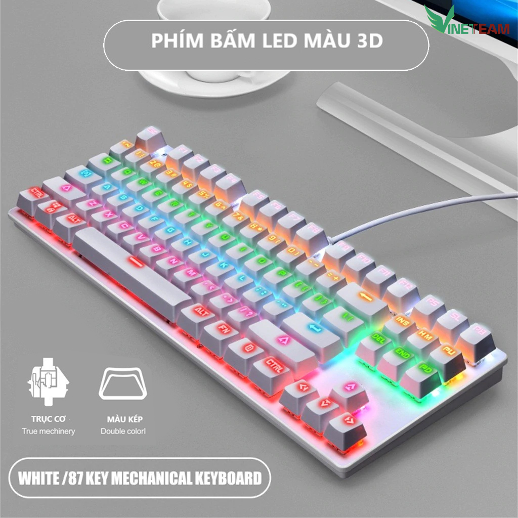 Bàn Phím Cơ Máy Tính Crack K550 Led Đổi Màu Nhiểu Chế Độ Khác Nhau, Blue Switch Chơi Game Dùng Văn Phòng Cực Đã - hàng nhập khẩu