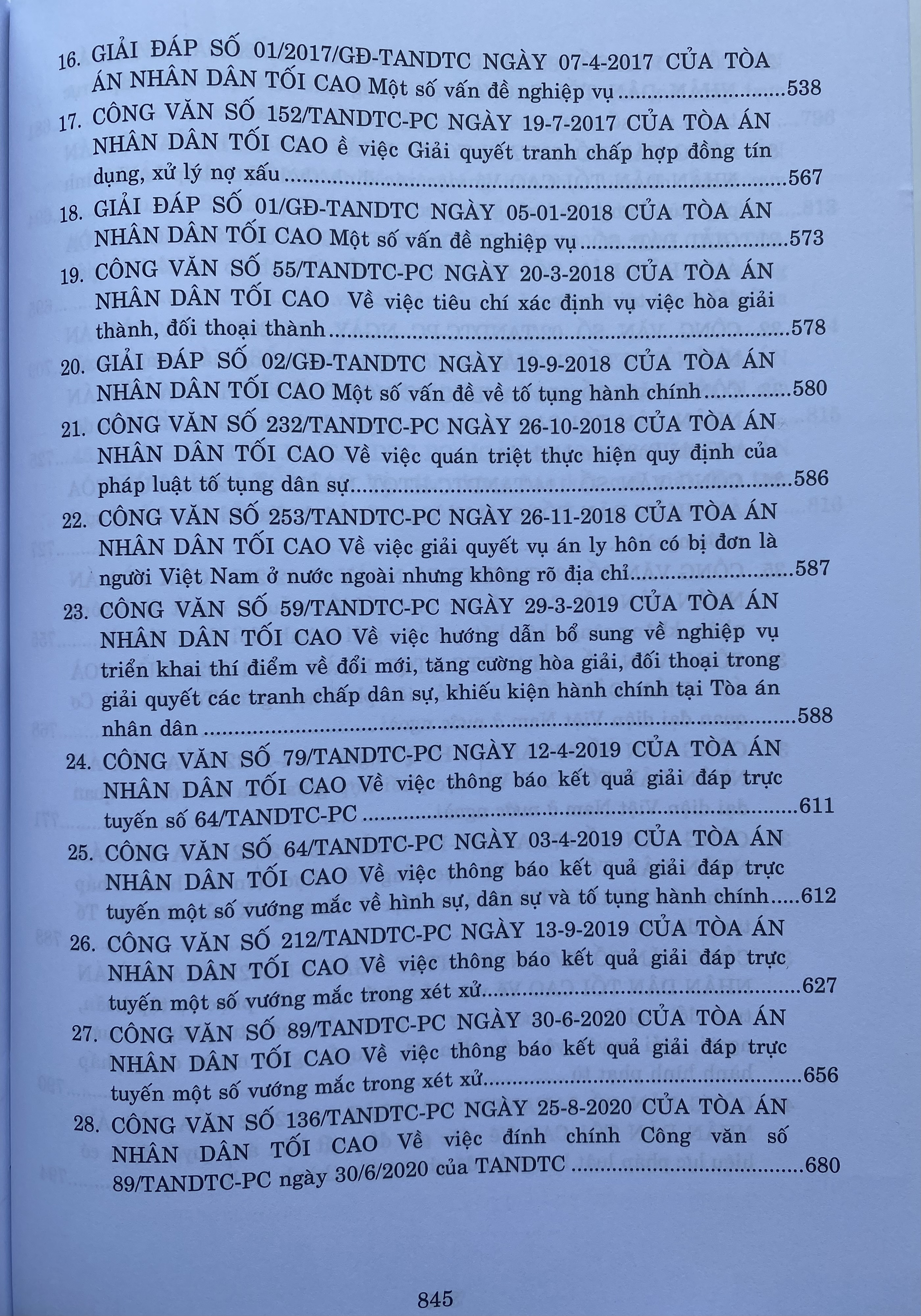 Hệ Thống 70 Án Lệ Và Các Giải Đáp Vướng Mắc Trong Nghiệp Vụ Xét Xử Của Tòa Án Nhân Dân Tối Cao Từ Năm 2016 Đến Nay