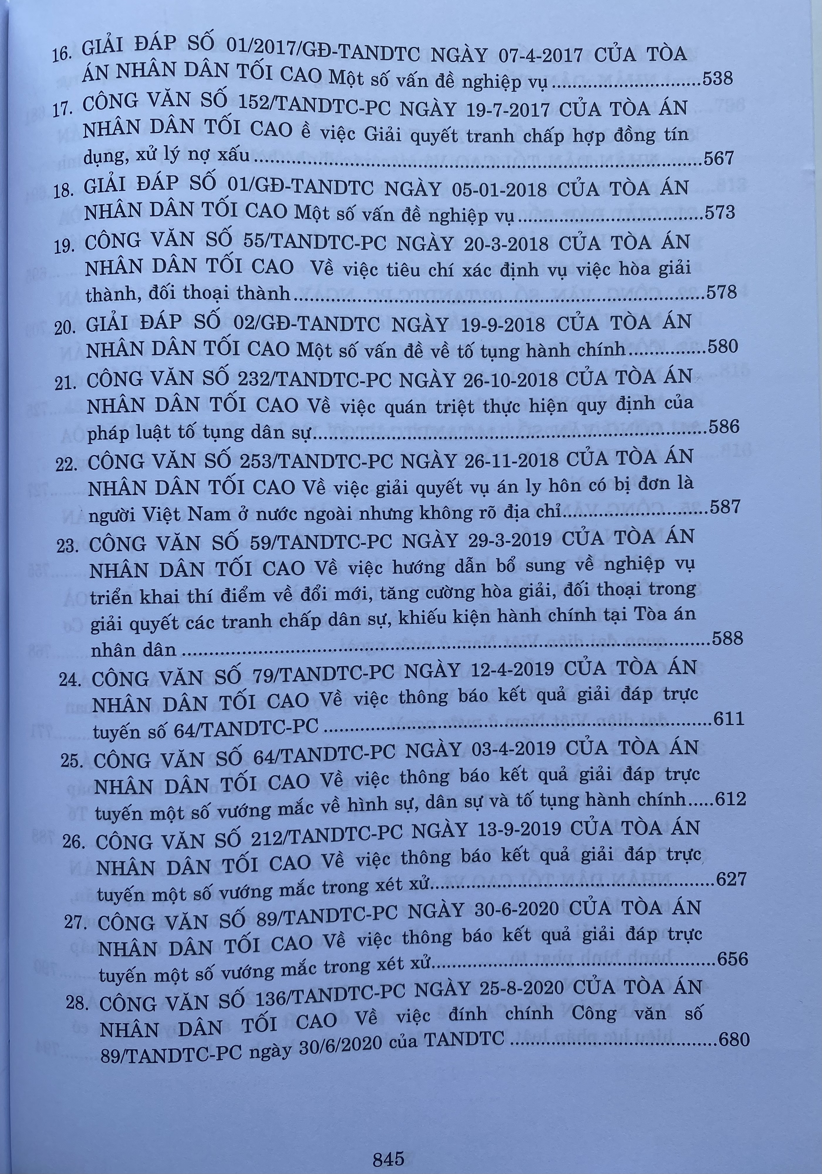 Hệ Thống 70 Án Lệ Và Các Giải Đáp Vướng Mắc Trong Nghiệp Vụ Xét Xử Của Tòa Án Nhân Dân Tối Cao Từ Năm 2016 Đến Nay