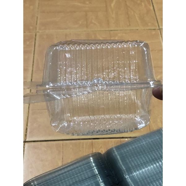 100 hộp H52 cao 10cmx9cm hộp nhựa đựng bánh có nắp đựng bánh kem nhựa pet trong hộp đựng bánh su hộp vuông bánh