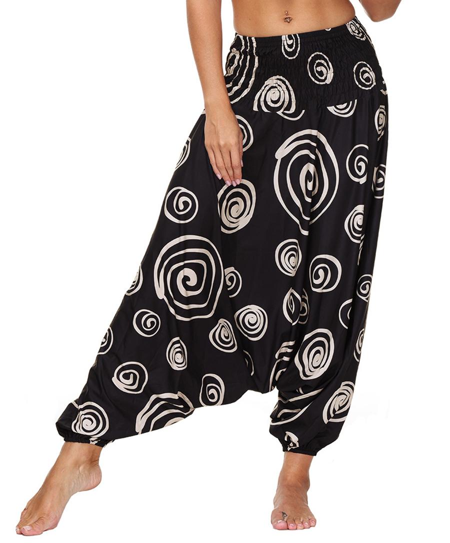 Năm 2021 Nữ Boho Cao Cấp Quần Tập Yoga, Rời Hậu Cung Quần Hippie Palazzo Flowy Áo Quần Đi Biển