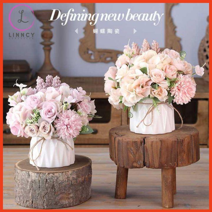 Bình hoa giả, bình hoa mini nhiều mẫu cao 18-20cm trang trí