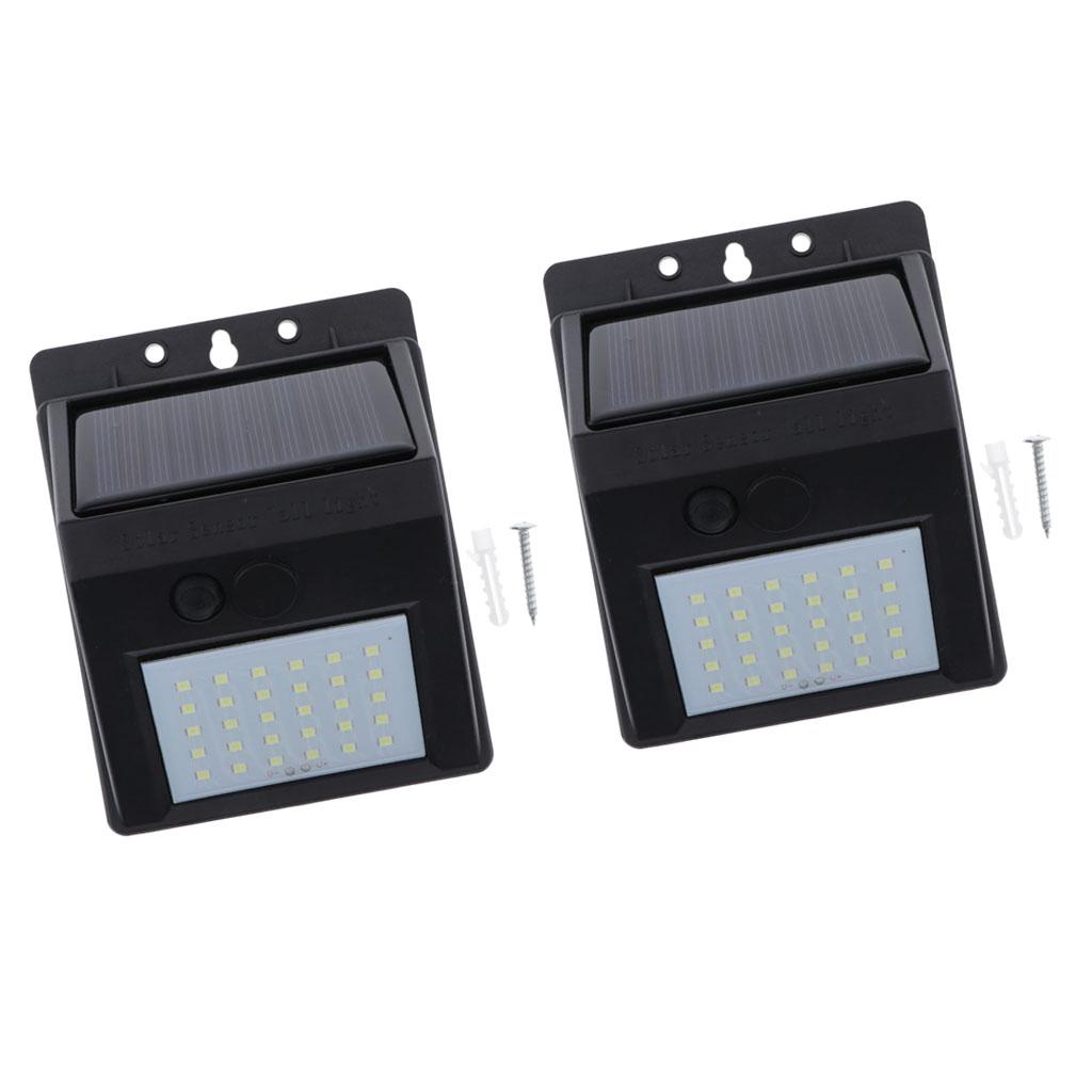 2x Solar Lights Outdoor Waterproof Solar Wall Lamp for Garden Pathway 30 LED