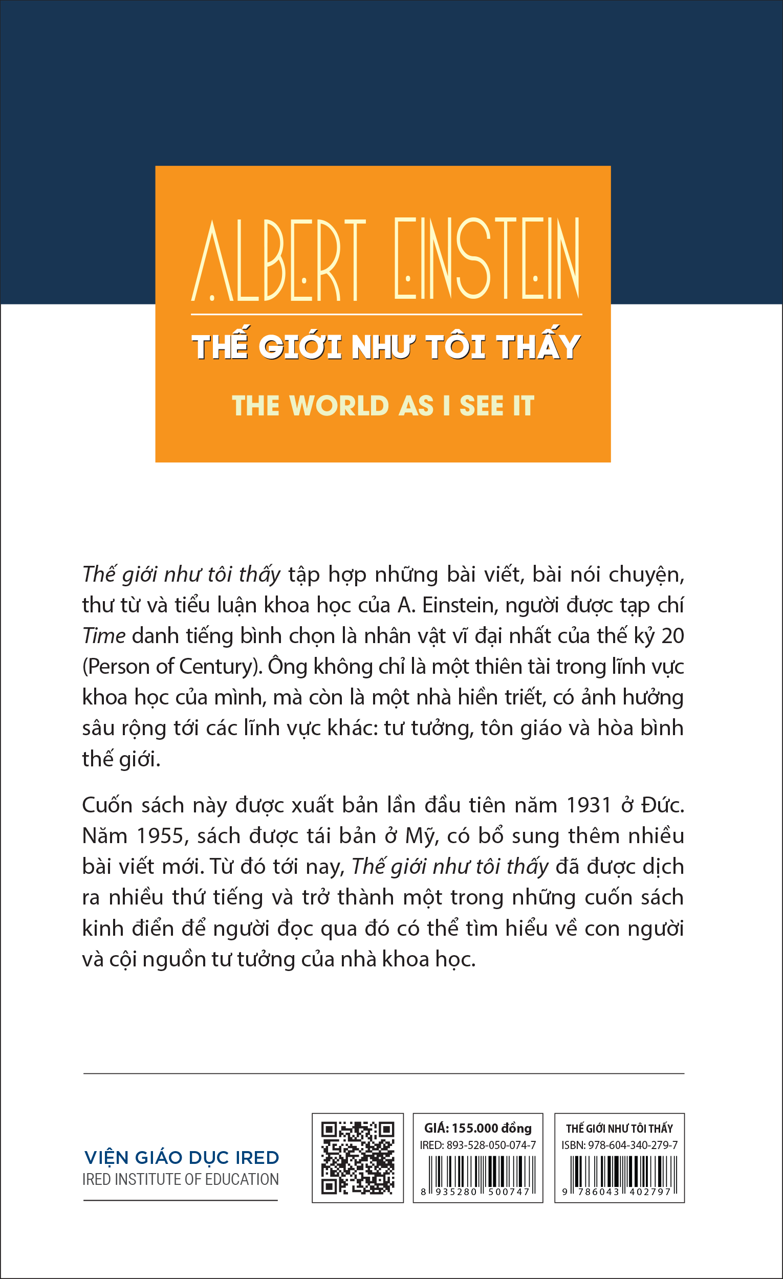 Thế Giới Như Tôi Thấy (The World as I See It) - Albert Einstein - IRED Books