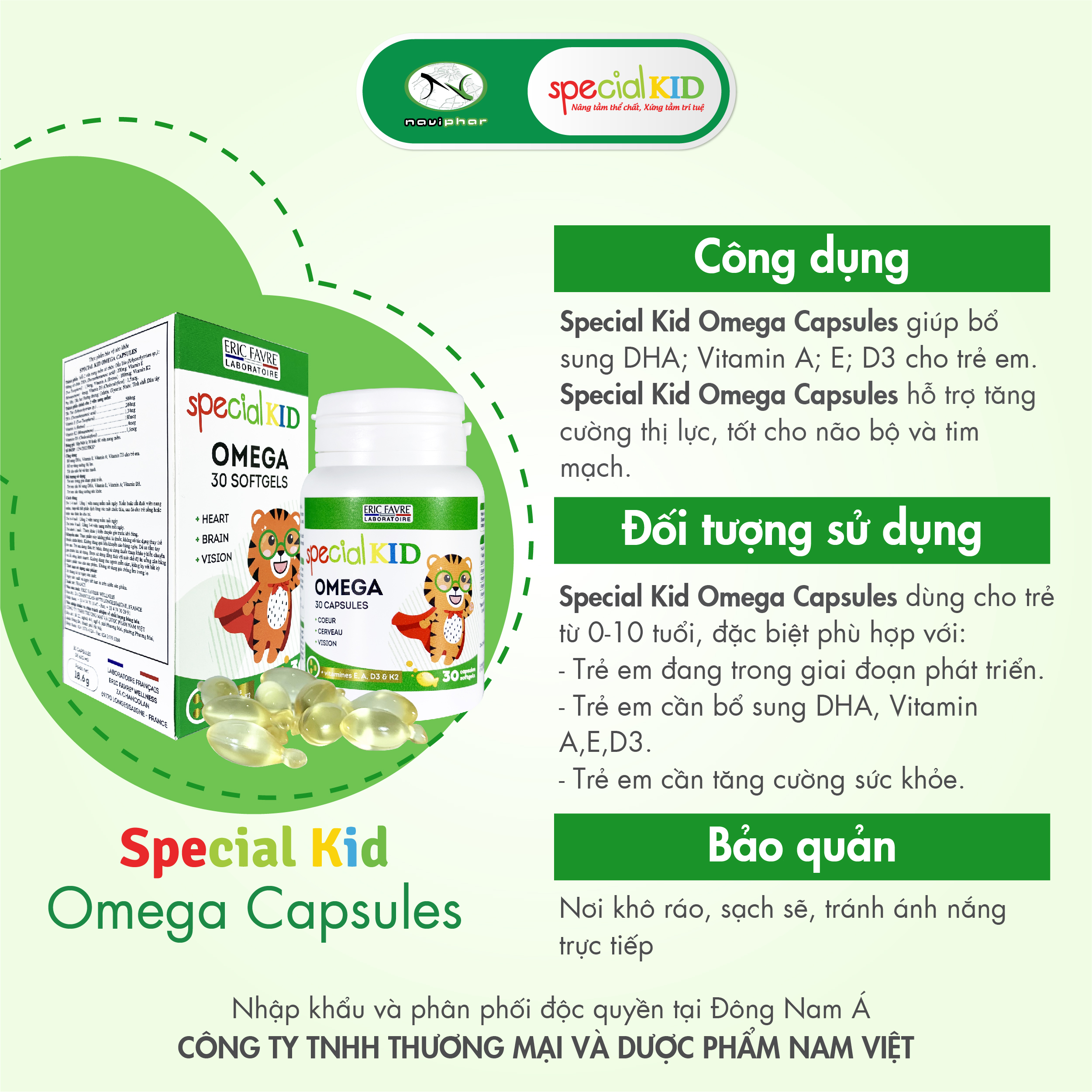 [Hộp 30 viên]TPBVSK Special Omega Capsules - Tinh dầu bổ sung Omega, DHA - Tốt cho não bộ và tim mạch, hỗ trợ tăng cường thị lực [Nhập khẩu Pháp]