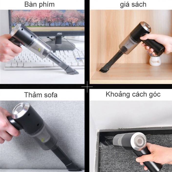 Máy hút bụi cầm tay mini, Máy hút bụi không dây đa năng lực hút siêu mạnh sử dụng hút bụi ô tô, giường nệm, bàn phím máy tính - Hàng chính hãng MINIIN