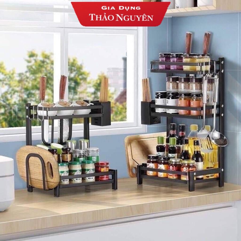 KỆ GIA VỊ ĐA NĂNG INOX 2 TẦNG VÀ 3 TẦNG SƠN TĨNH ĐIỆN