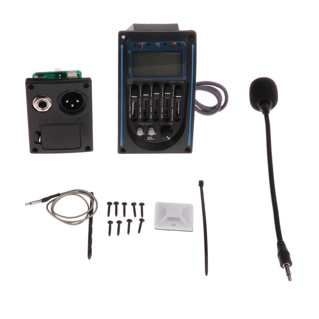 1 Set 5-Band EQ Equalizer Acoustic Guitar LC-5 Pickup Tuner Guitar Parts