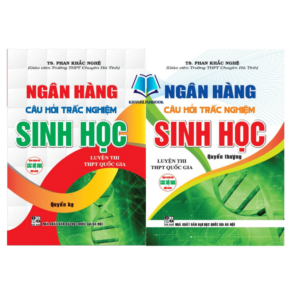 SÁCH - combo sách của phan khắc nghệ: ngân hàng câu hỏi trắc nghiệm sinh học quyển hạ + quyển thượng