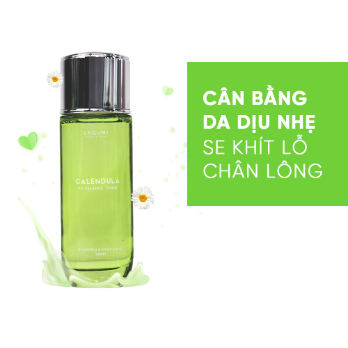 Nước hoa hồng cân bằng pH làm mềm và dịu da Lagumi Calendula 120ml