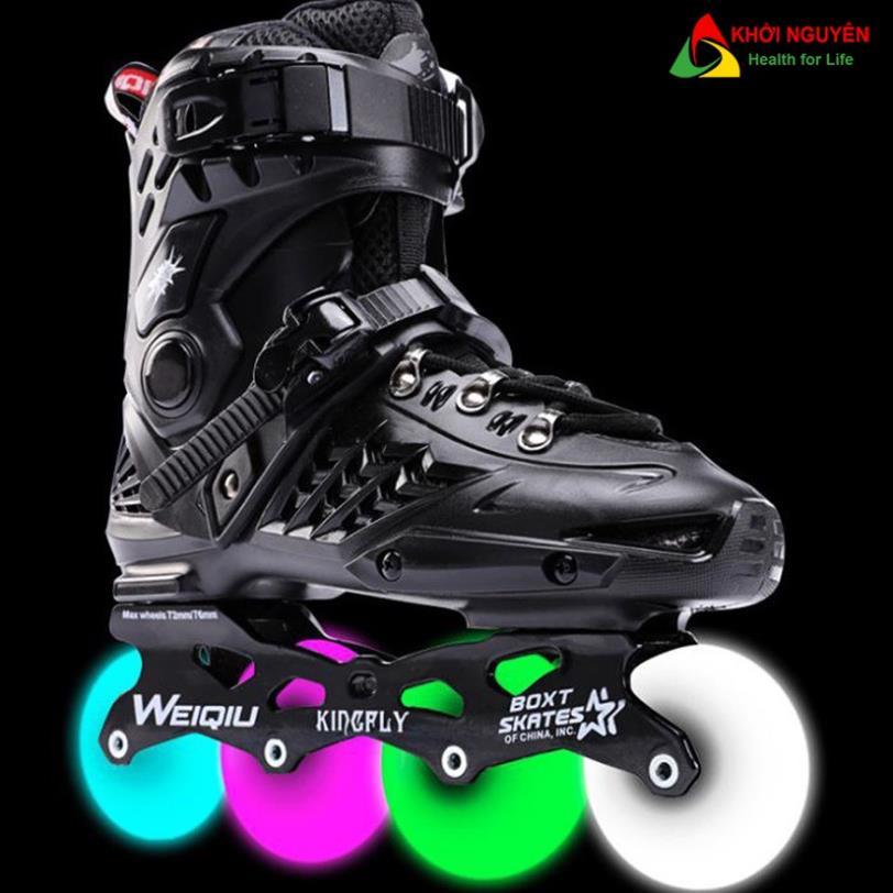 Giày trượt patin người lớn chính hãng WEIQUI KINGFLY, bánh cao su sáng led đẹp lung linh, quà tặng sinh nhật và năm mới