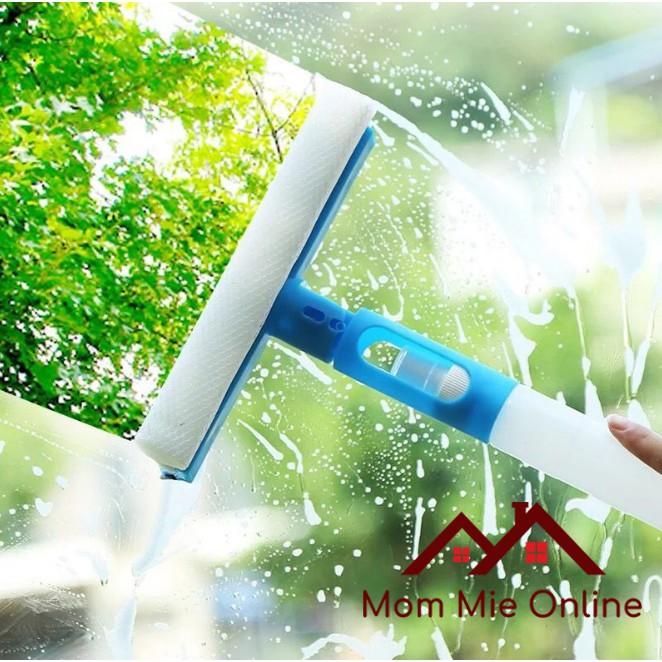 Cây lau kính mini có bình xịt, đầu mút và đầu gạt cao su - D002