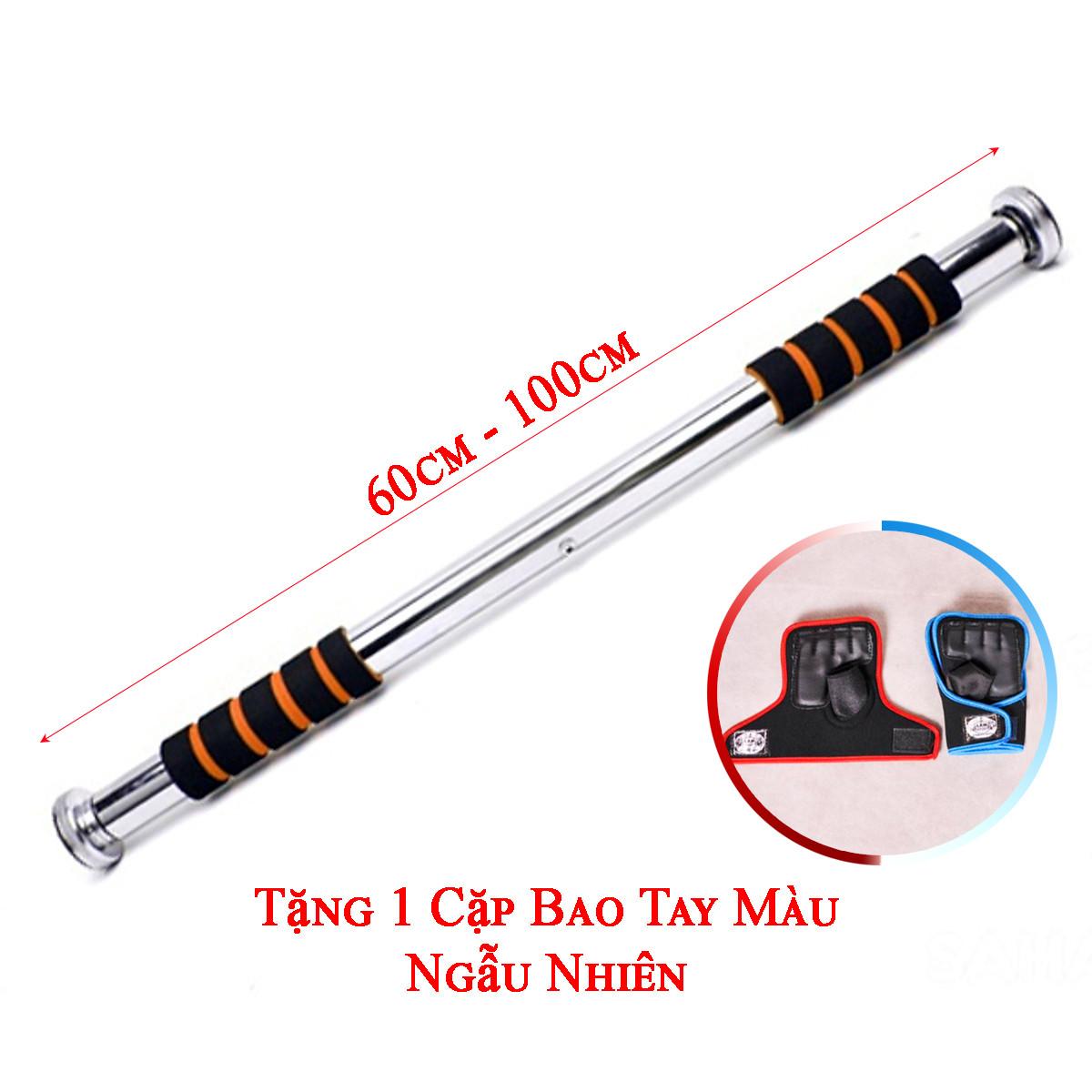 Xà đơn đa năng treo tường hỗ trợ tập tại nhà tặng kèm găng tay không cuốngng( 60 - 100cm ; 80 - 130cm ) - Xà đơn Ngắn ( 60-100cm ) + Găng Tay Gym ( Màu ngẫu nhiên ) - Hàng Chất Lượng