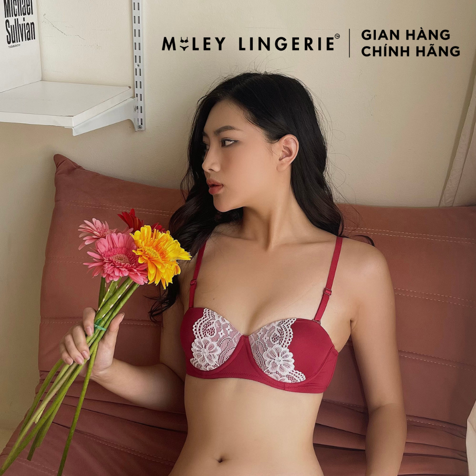 Combo 2 Áo Ngực Cúp Ngang Phối Ren Thời Trang Premium Miley Lingerie BRM02202-04202 - 38B