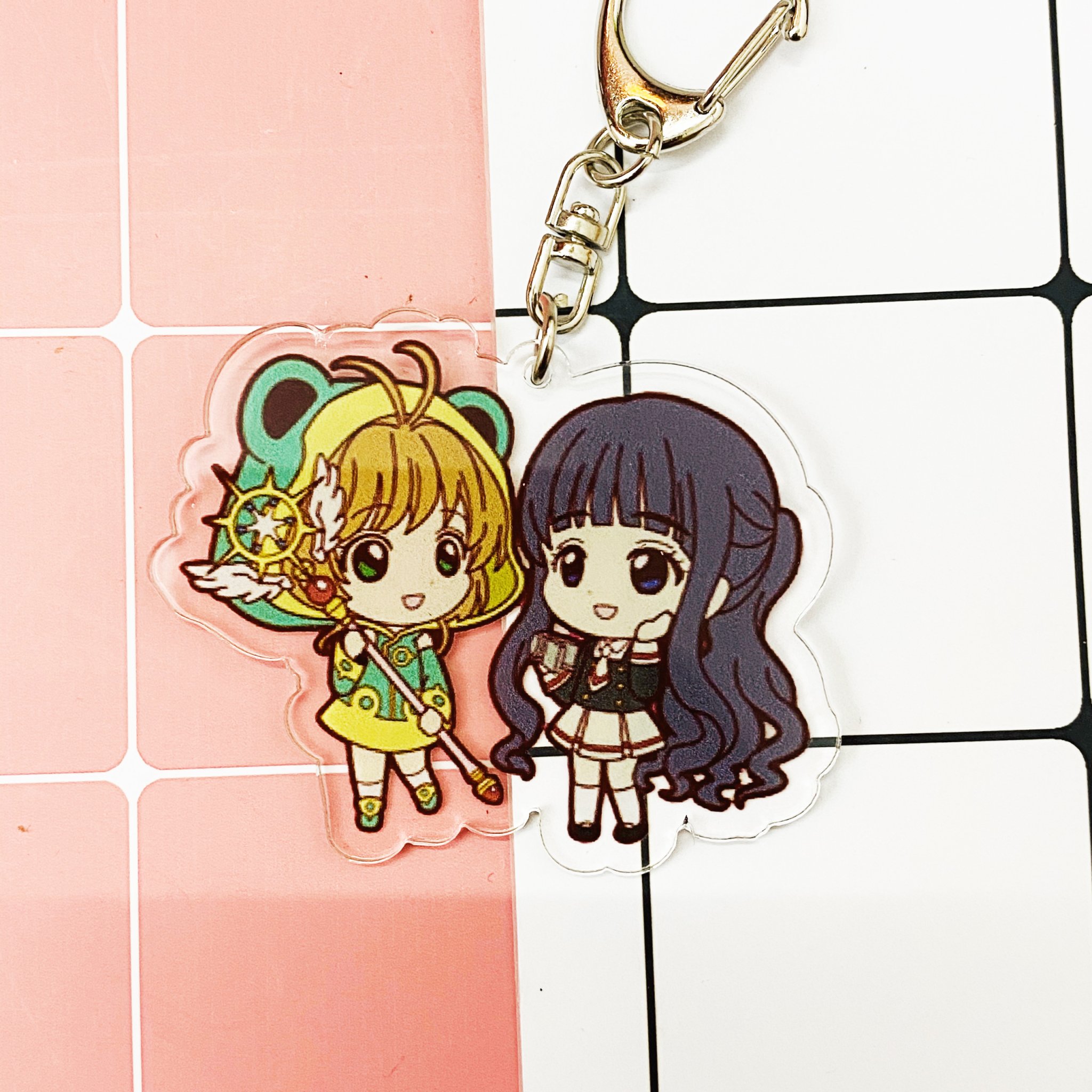 ( Mica trong acrylic ) Móc khóa Cardcaptor Sakura Thủ lĩnh thẻ bài ver couple cute chibi anime