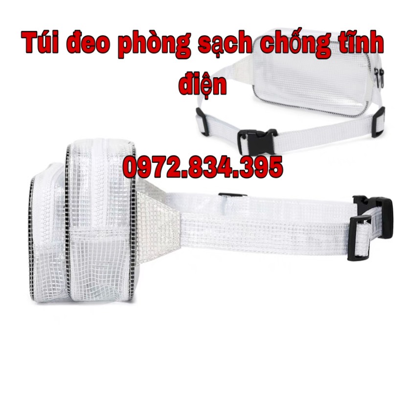 Túi Đeo Chéo Bằng PVC Trong Suốt Chống Tĩnh Điện Dùng Trong Phòng Kỹ Sư