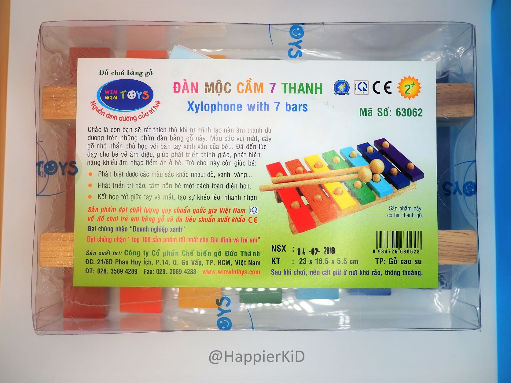 ĐÀN MỘC CẦM 7 THANH WINWINTOYS, ĐÓNG GỖ CHẮC CHẮN, ÂM THANH VUI TƯƠI, KÍCH THÍCH THÍNH GIÁC VÀ VẬN ĐỘNG TINH CHO TRẺ NHỎ