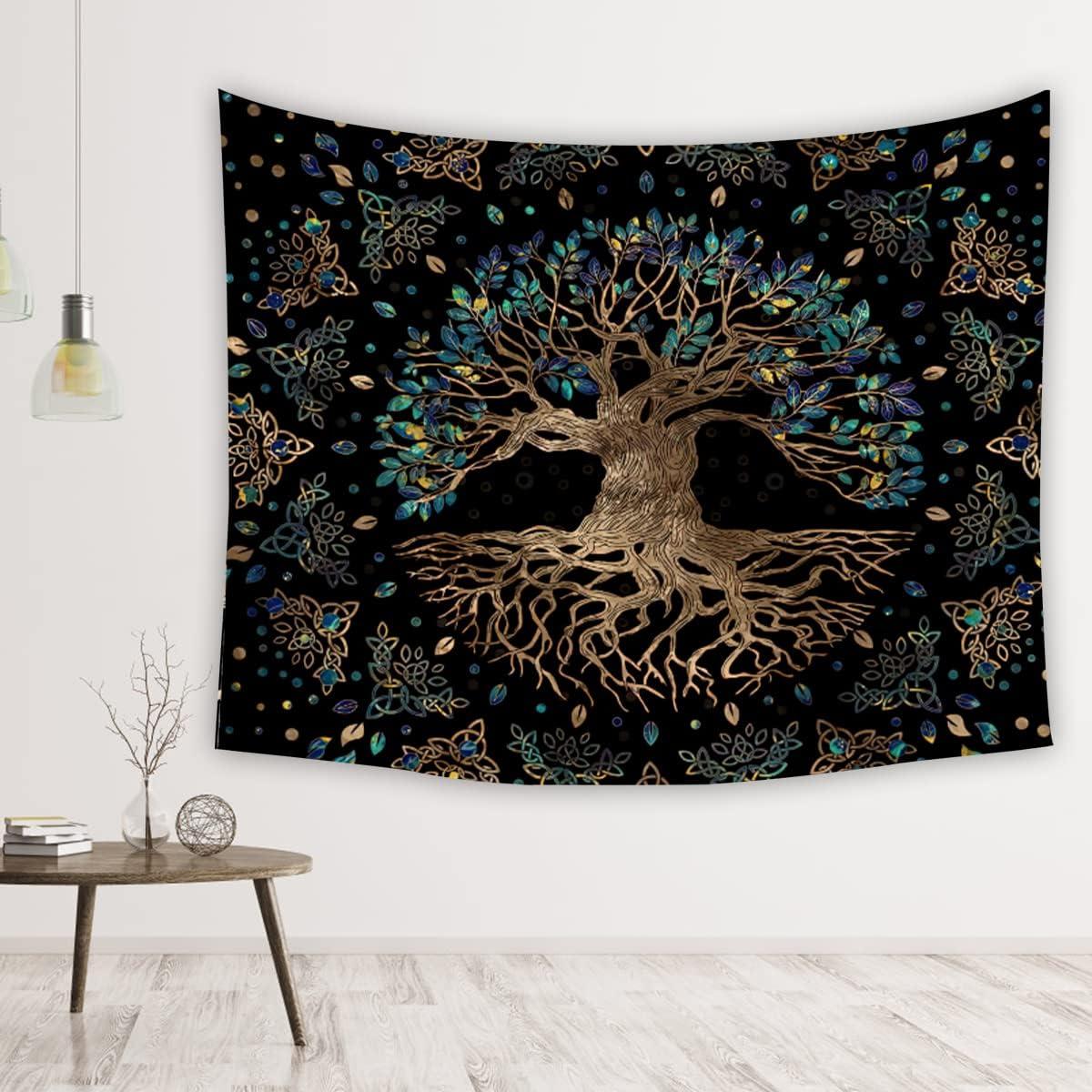 Phòng ngủ Tree lá xanh của cuộc sống Tapestry Trang trí tường treo cho phòng ngủ Phòng khách Tấm thảm 130cm*150cm